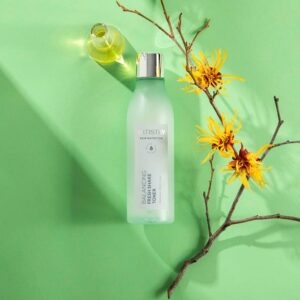 Balancing Fresh Shake Tone with Ingredients on Green Background